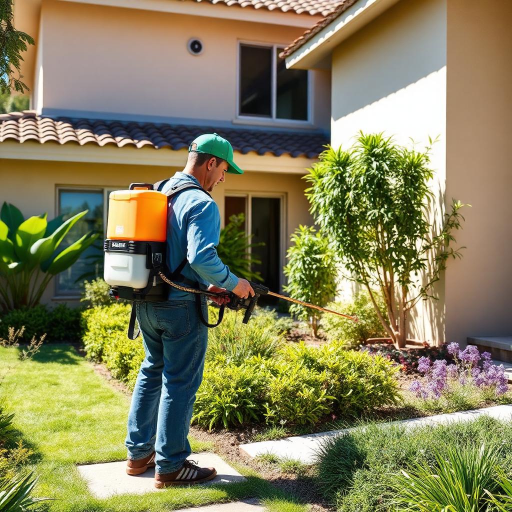 Control de plagas en jardín exterior